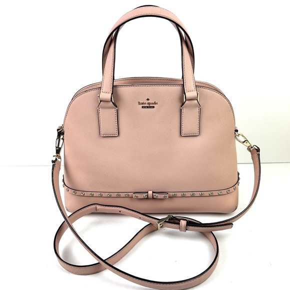 Kate Spade Cameron Street Jeweled Lottie Satchel Pale Pink Handbag Purse READ - Picture 1 of 16